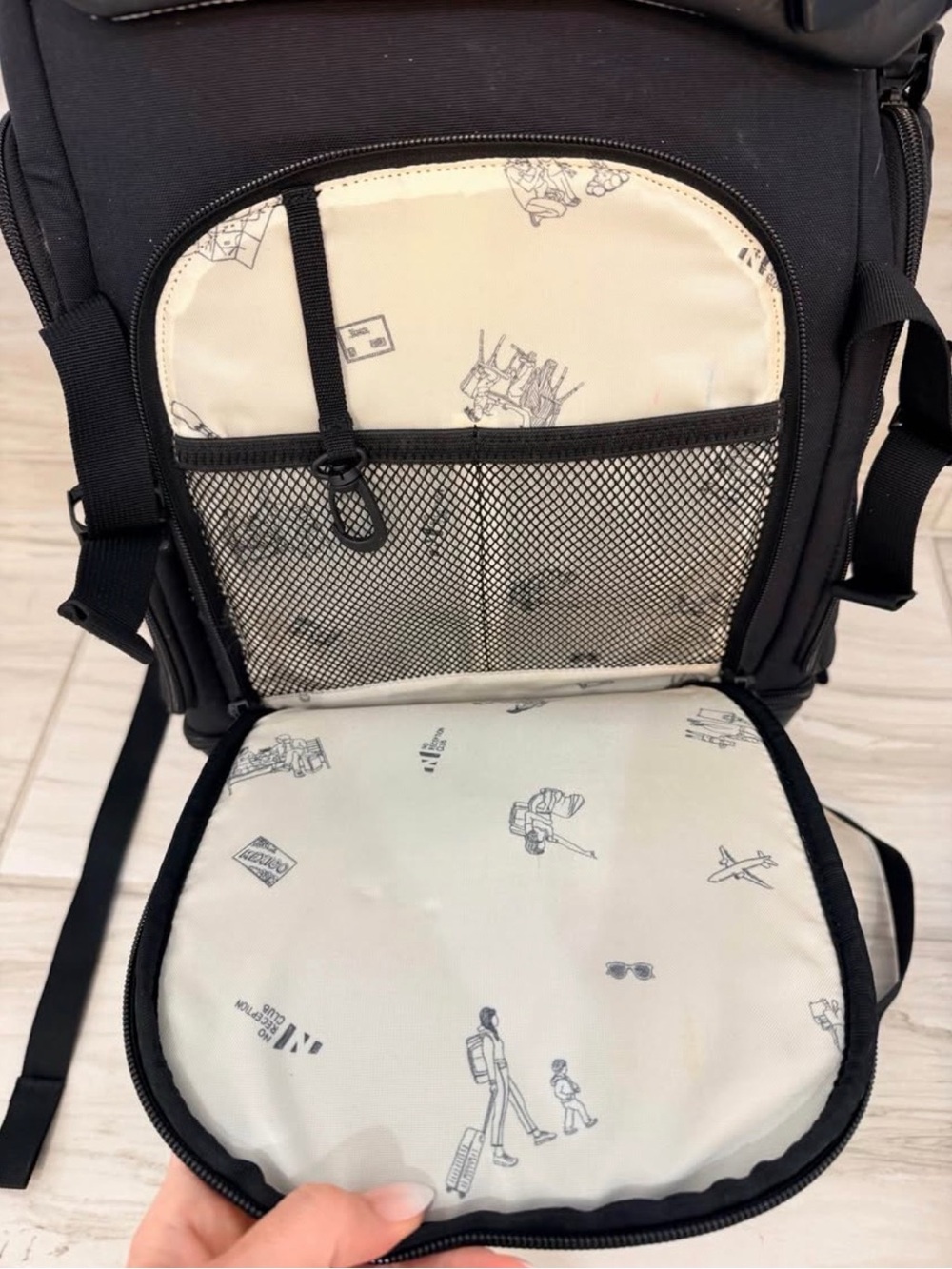 Black 'No Reception Club' Backpack with Sliders - Picture 2 of 10